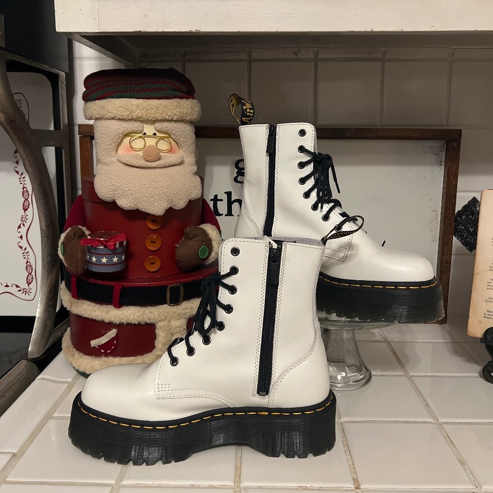 White Platform Doc Marten Boots